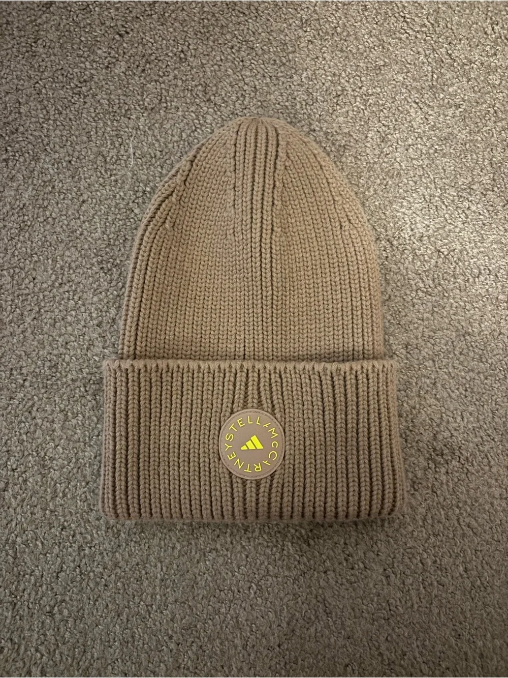 Adidas by Stella McCartney Beige Rib Knit Beanie